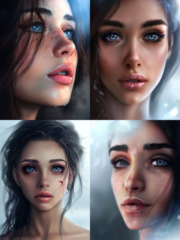 Ethereal Gazes: Digital Portrait Collection