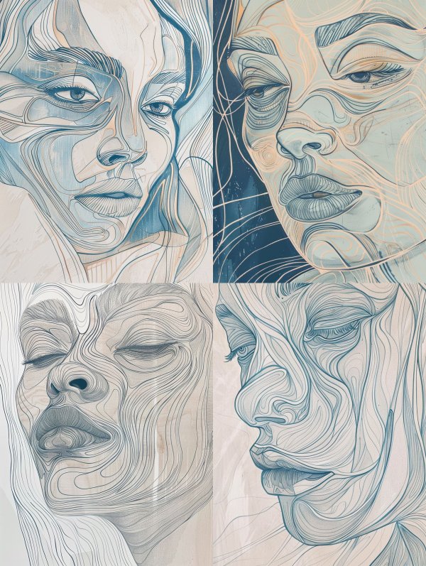 Fluid Linear Portrait Study