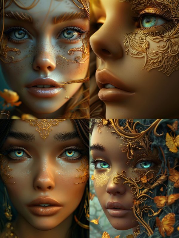 Golden Ethereal Goddess Portraits