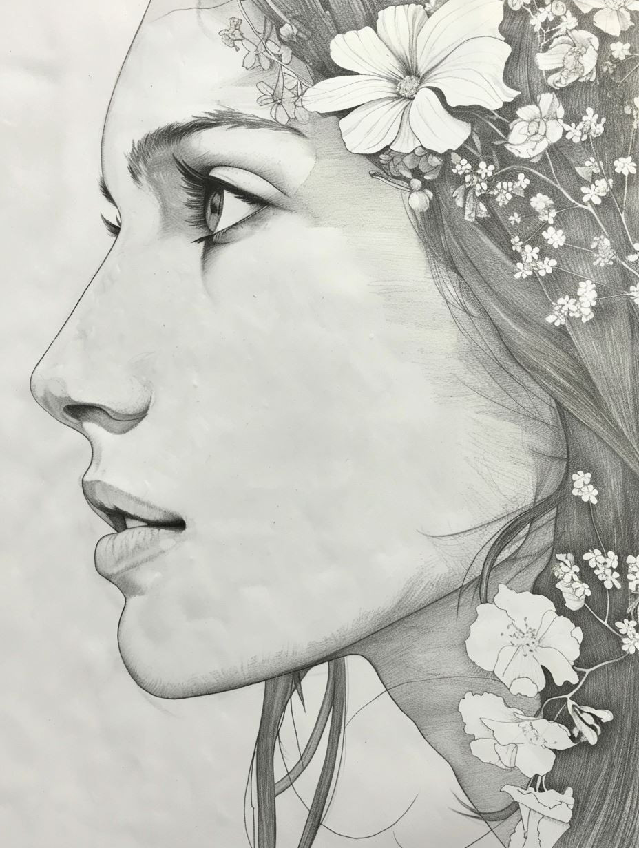 Serene Graphite Portrait Study - Image 4