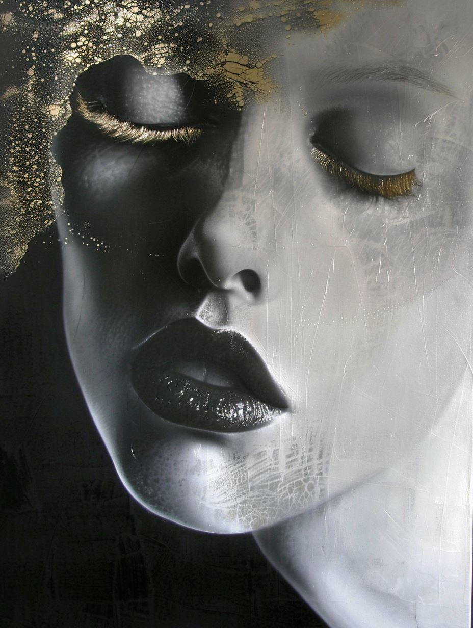 Ethereal Gilded Marble Portraits - Image 4