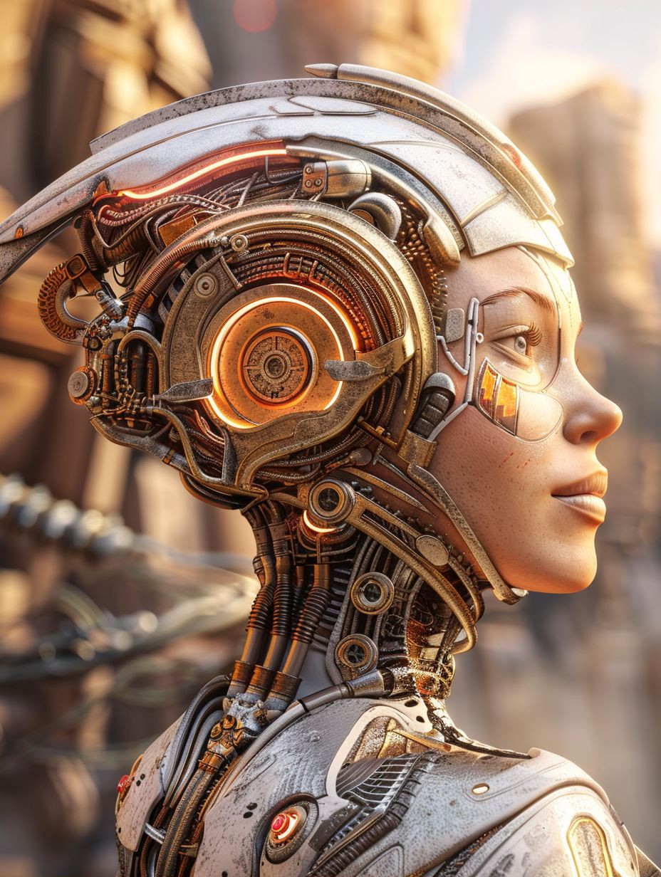 Futuristic Cybernetic Humanoid Portraits - Image 1