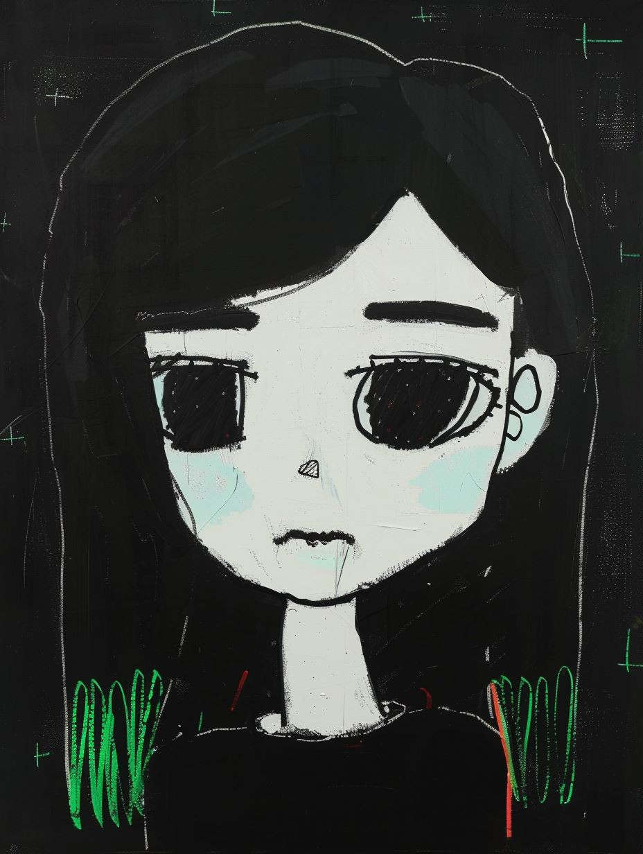 Melancholic Digital Ink Portraits - Image 1