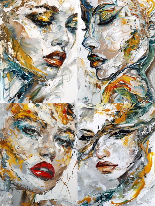 Abstract Expressionist Female Portraits