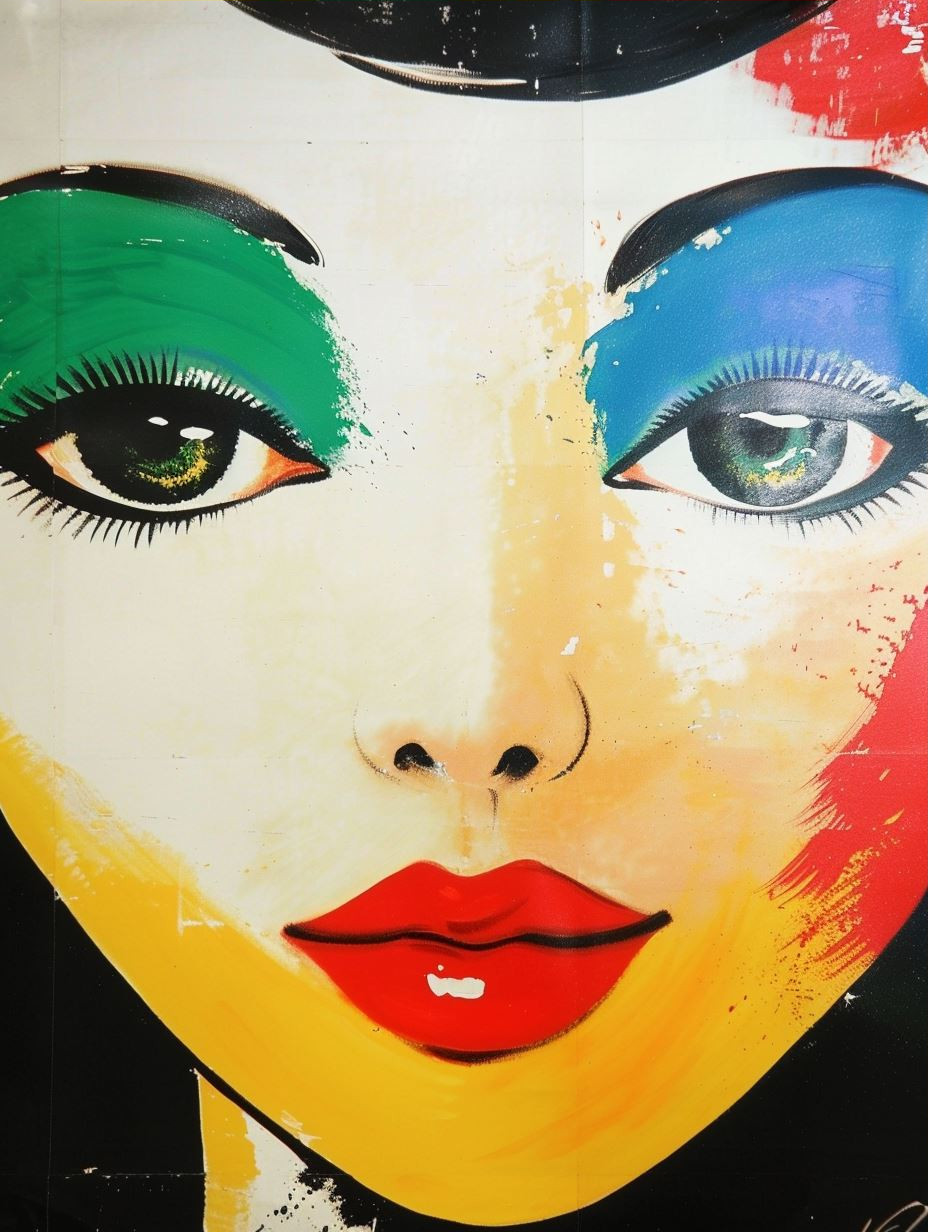 Vibrant Pop Art Quad Portrait of a Woman - Image 3