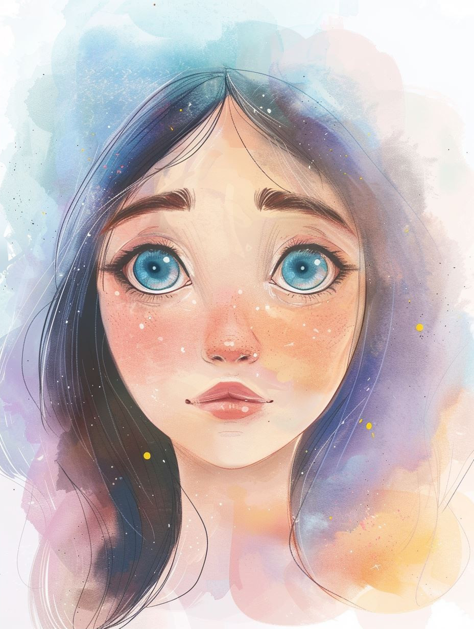 Dreamy Watercolor Portraits of Ethereal Girls - Image 2