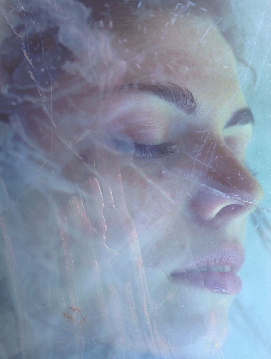 Ethereal Glitch Portrait in Blue - Image 3
