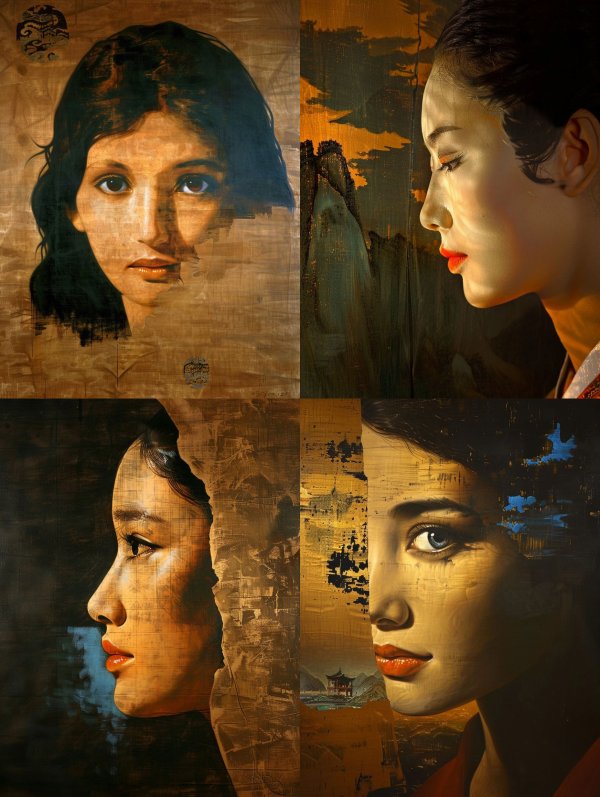 Ethereal Gaze in Ochre Tones