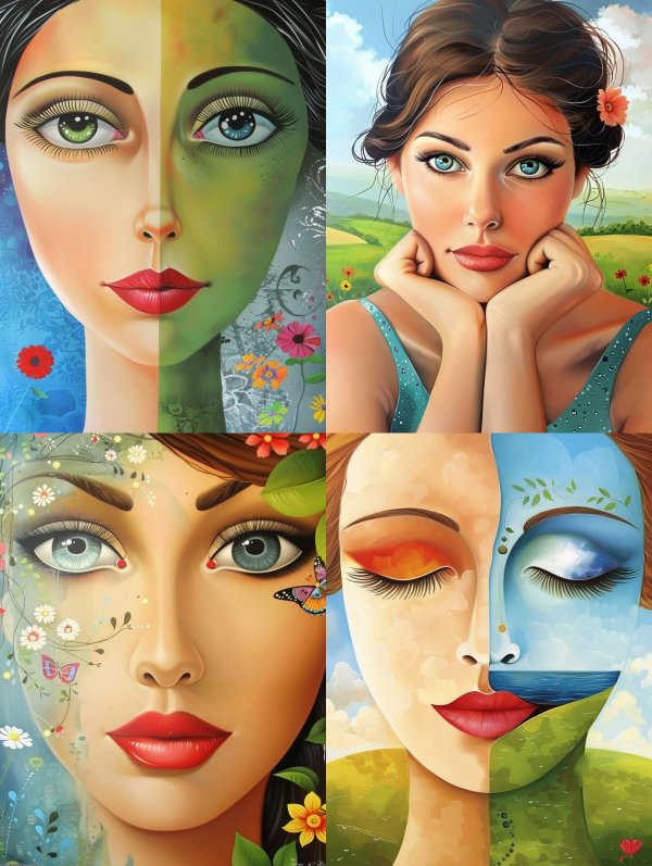 Ethereal Dualities of Feminine Beauty
