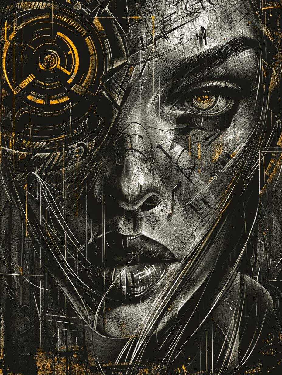 Gilded Shadows Noir Portrait - Image 4