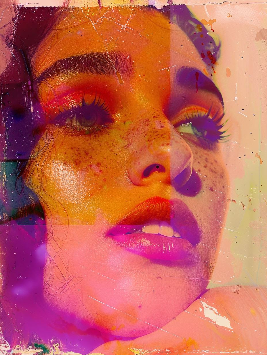 Neon Visions: A Surreal Portrait Study - Image 1