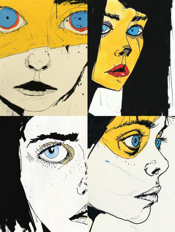 Abstract Yellow Portrait Study