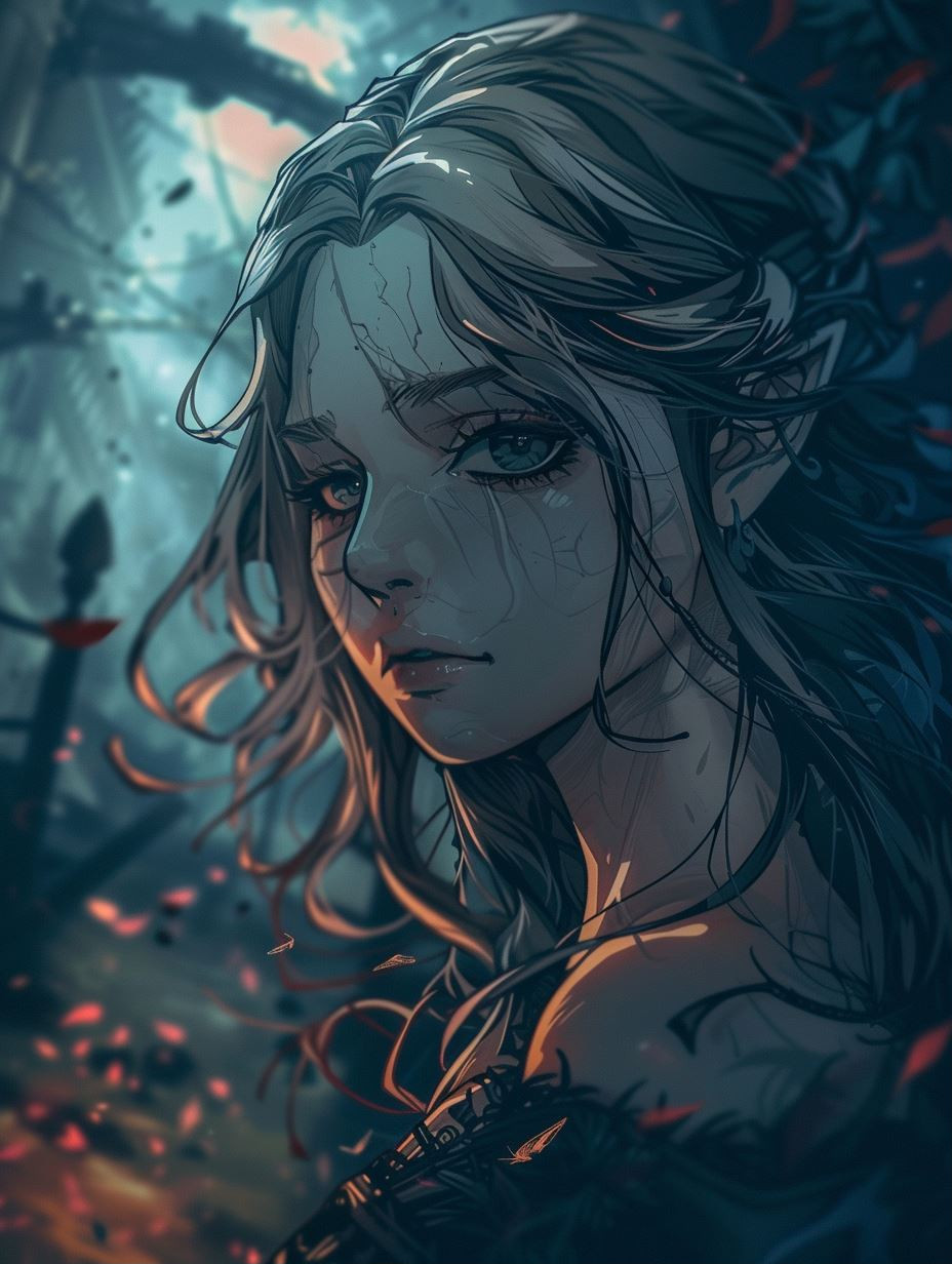 Melancholy Elf in Shattered Light - Image 1