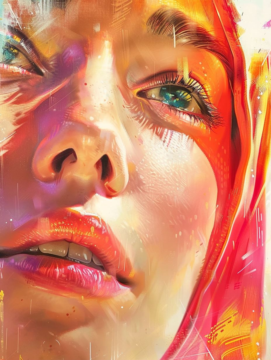 Vibrant Digital Impressionist Portrait