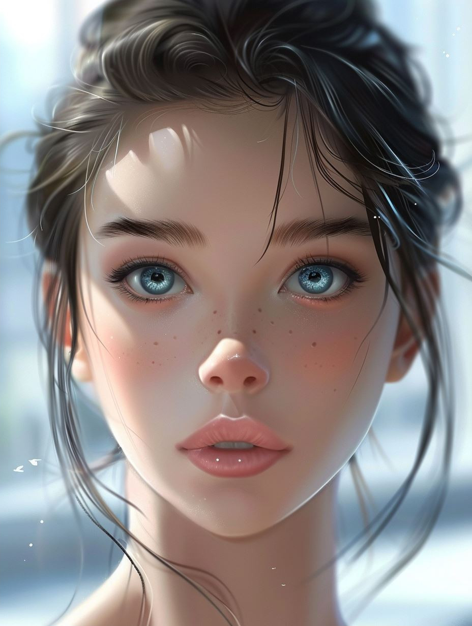 Ethereal Gaze: A Study in Blue Eyes - Image 2