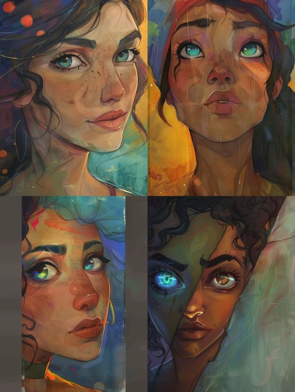 Ethereal Gazes: A Digital Portrait Study
