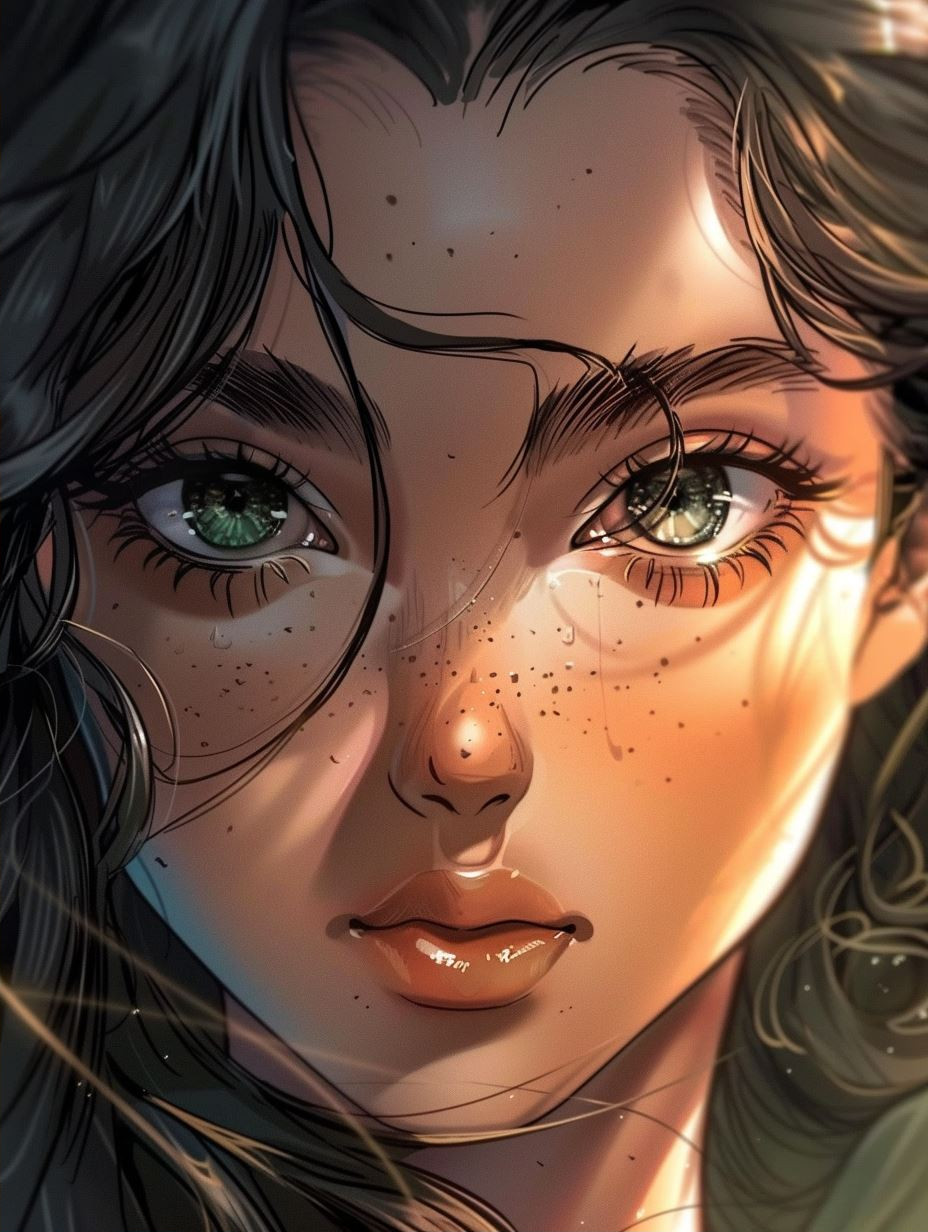 Ethereal Gaze: Digital Portrait Study - Image 2