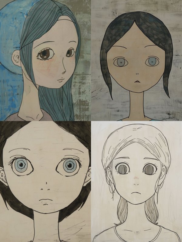 Ethereal Blue Anime Portrait