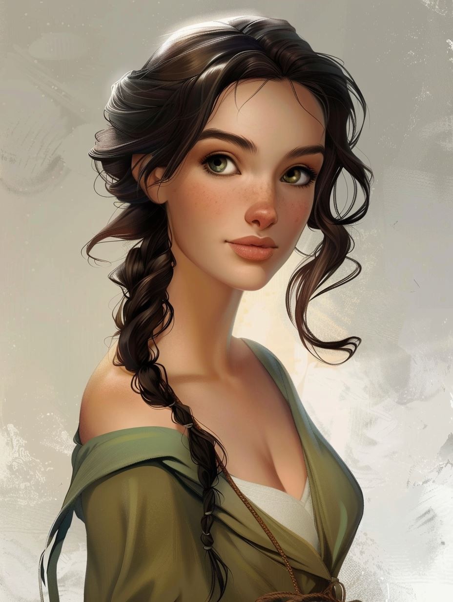 Rustic Maiden in Cream Headscarf - Image 4