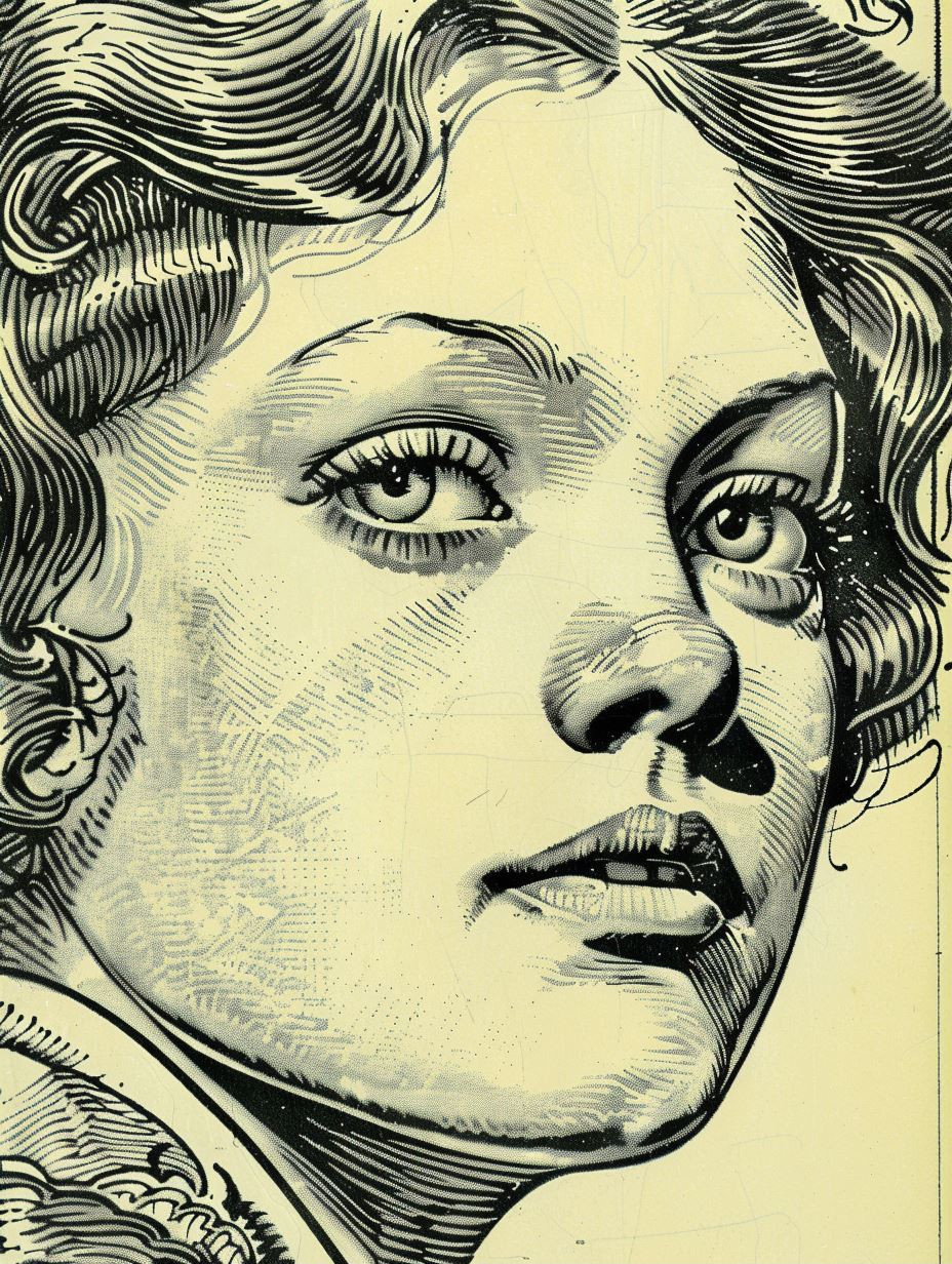 Vintage Etched Portraiture Study - Image 1