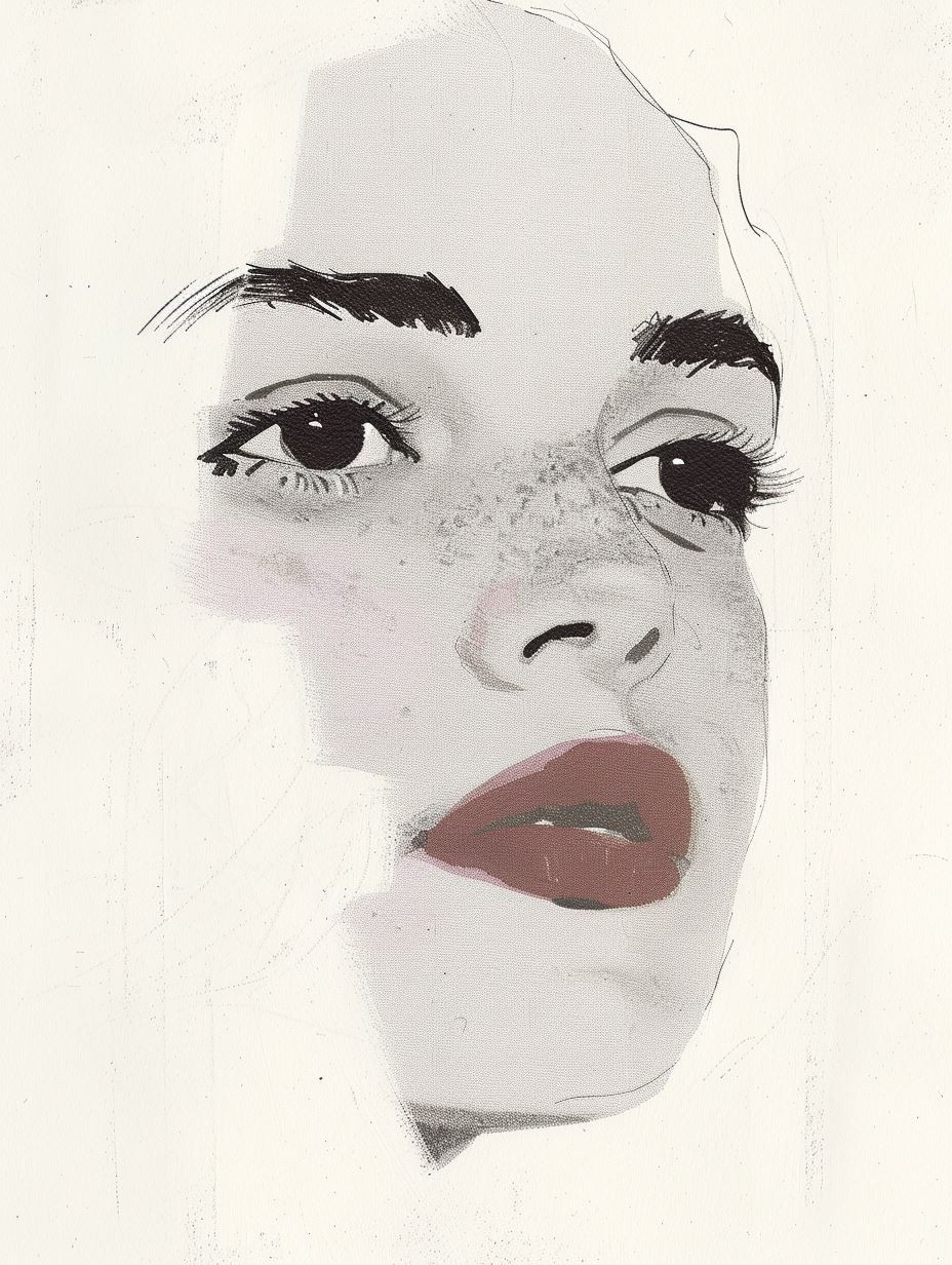 Ethereal Blush Mixed Media Portrait - Image 2