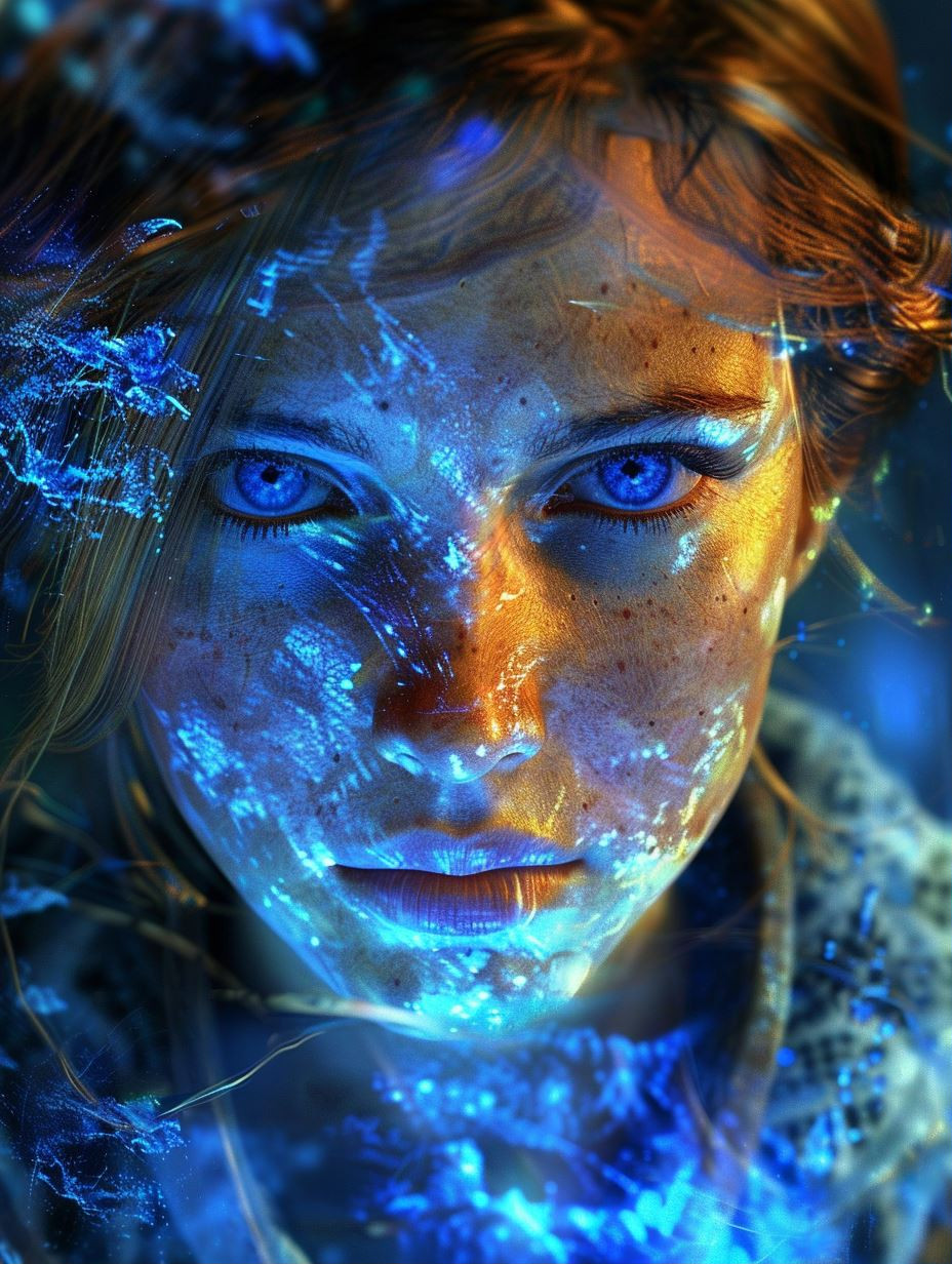 Ethereal Luminescent Cosmic Portraits - Image 1