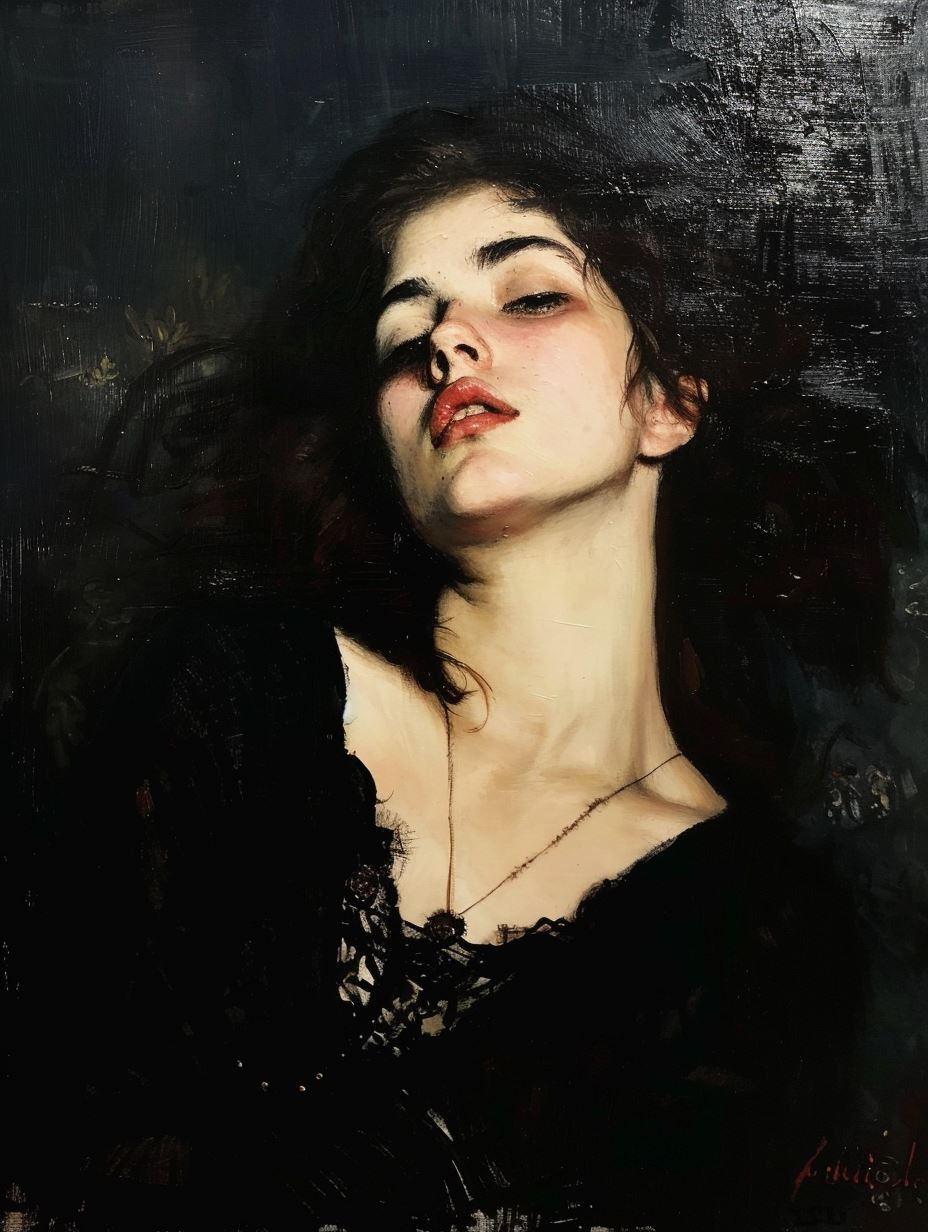 Melancholy in Dark Oil Strokes - Image 3