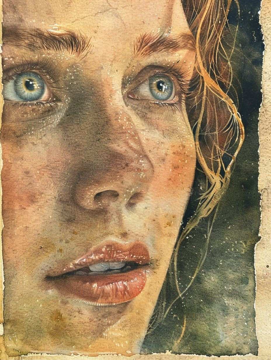 Ethereal Gazes in Watercolor - Image 1