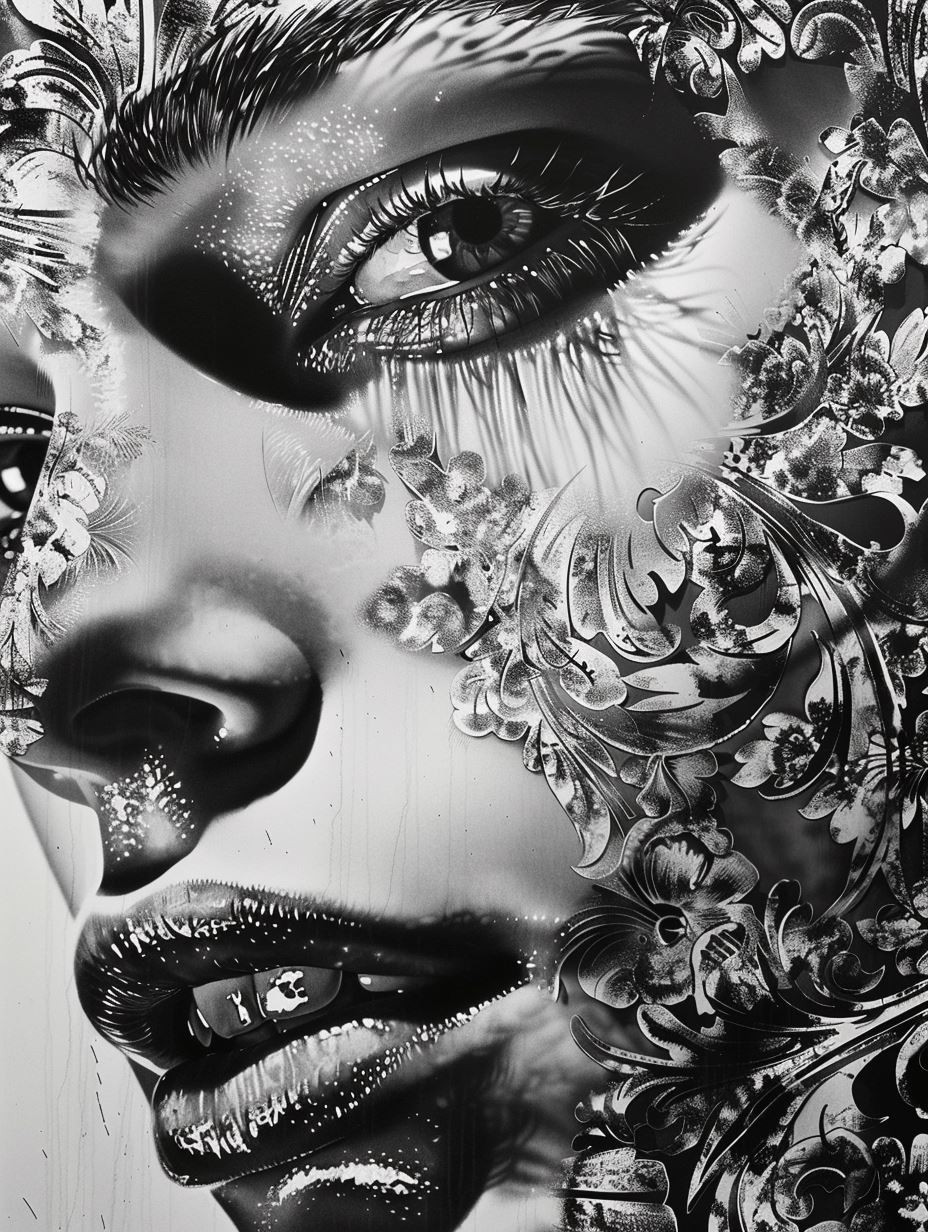 Intricate Monochrome Floral Portraits - Image 3