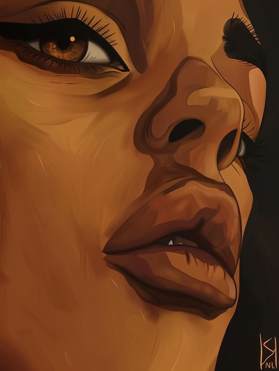 Golden Gazes: Digital Portrait Study - Image 4