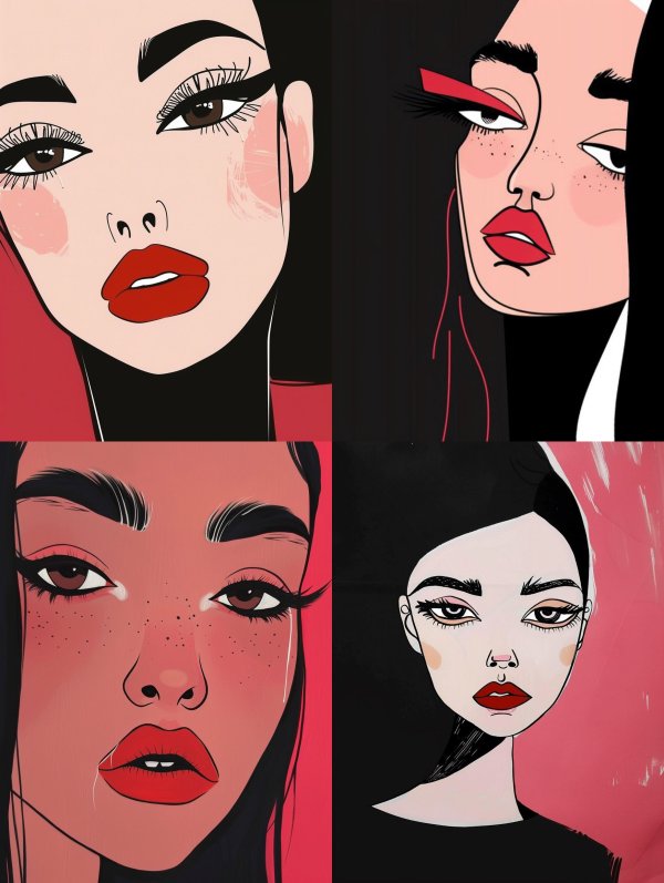 Bold Crimson Minimalist Portraiture