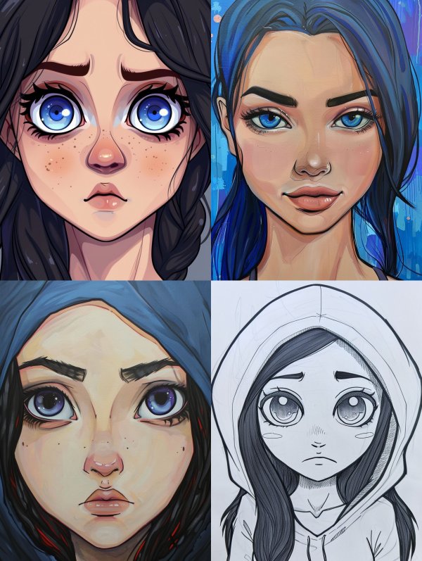 Ethereal Blue Eyed Digital Portraits