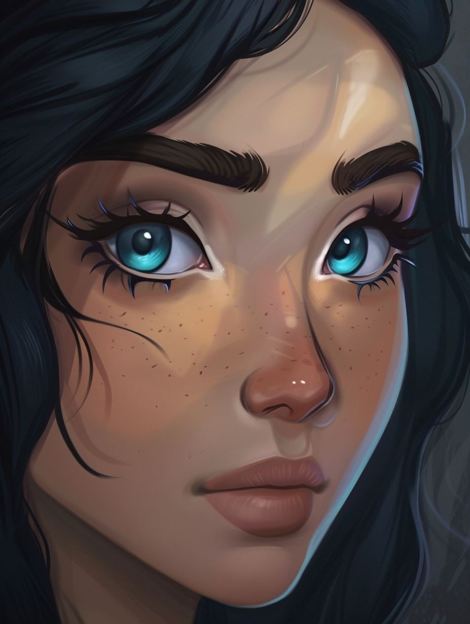 Azure Gazes: A Digital Portrait Study - Image 3