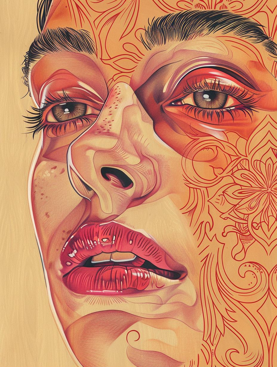 Ethereal Crimson Portrait Studies - Image 1