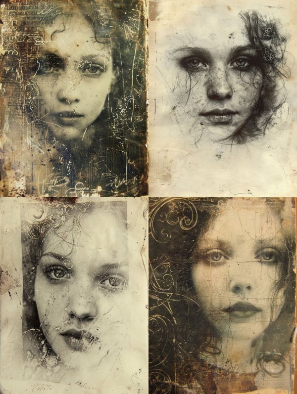 Vintage Distressed Ethereal Portrait