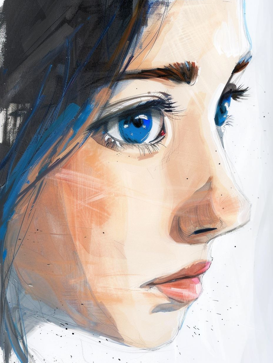 Ethereal Blue Digital Sketch - Image 4