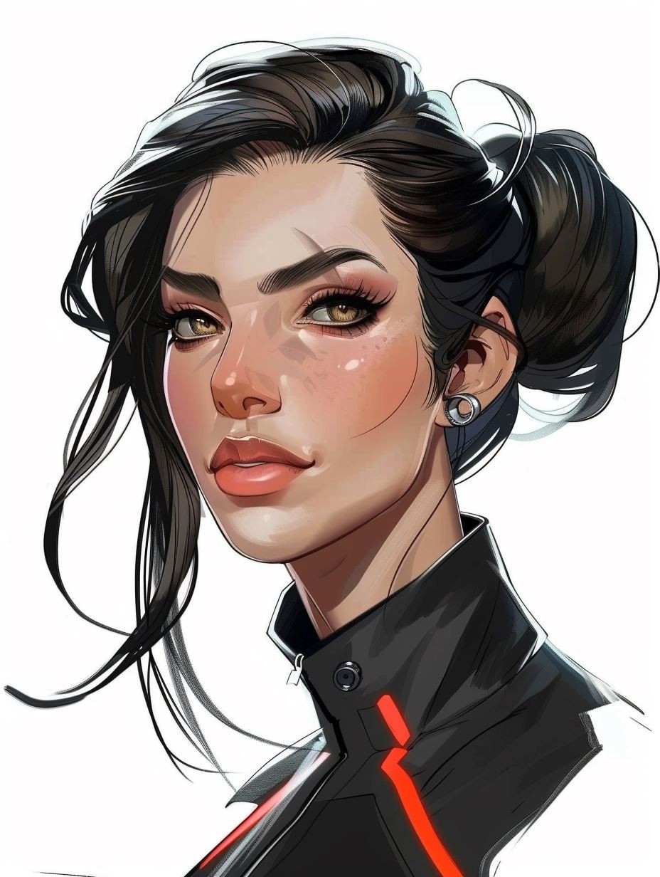 Cyberpunk Digital Portrait Study - Image 3