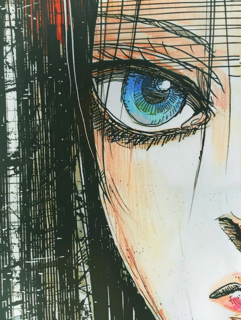 Ethereal Gaze Mixed Media Portraits - Image 3