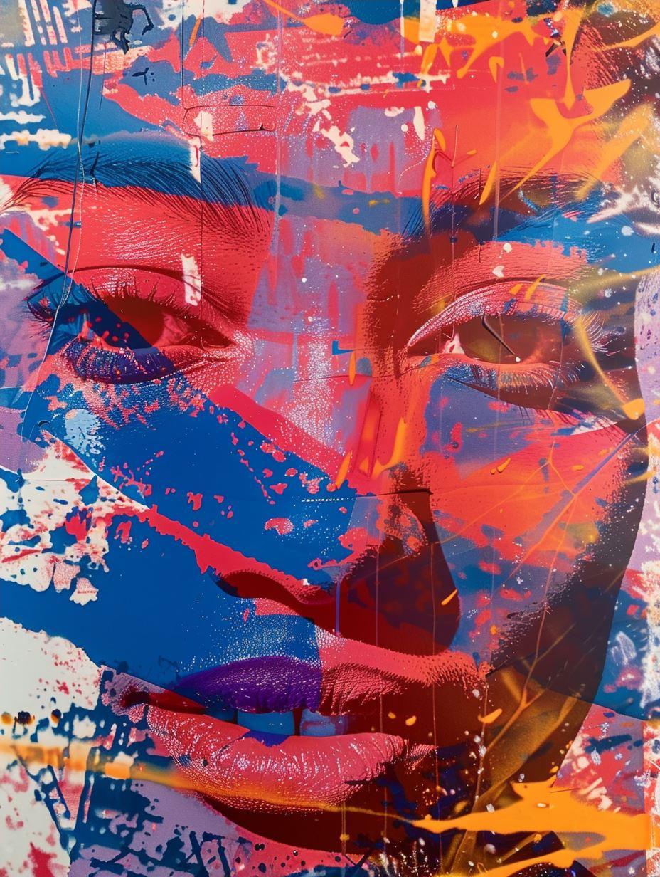 Fragmented Neon Portrait Chaos - Image 4