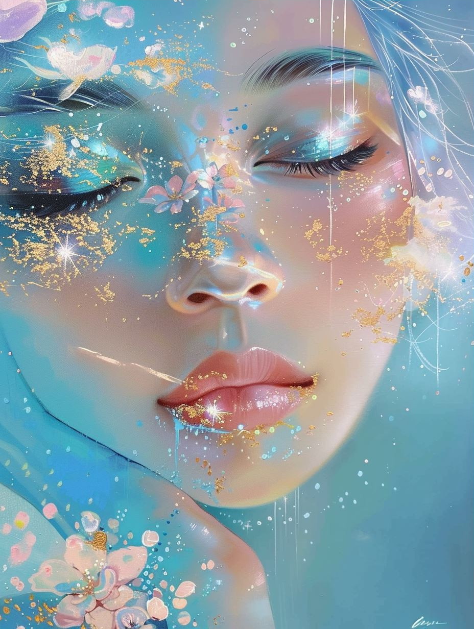 Ethereal Azure Dreamscape Portrait - Image 3