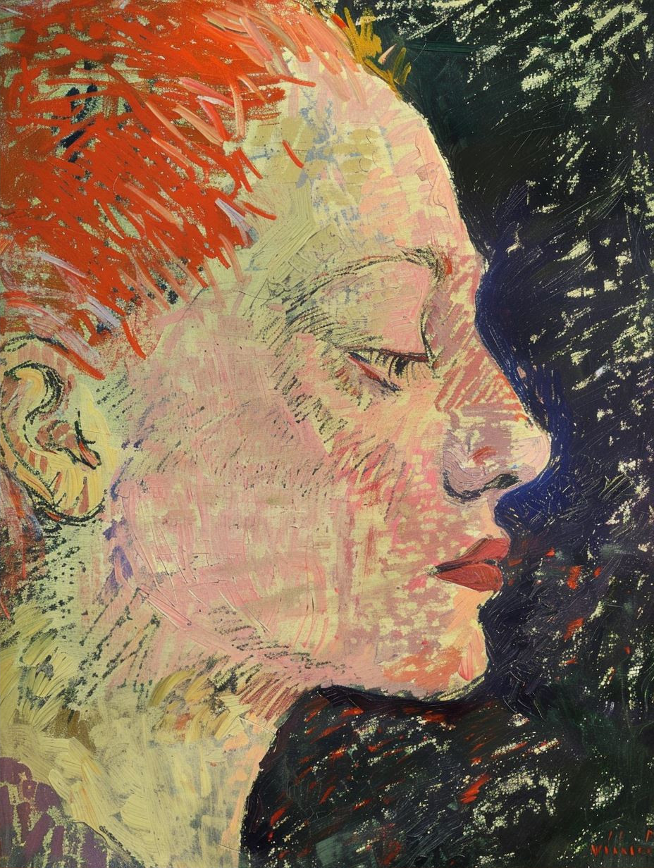 Prismatic Impasto Portrait Study - Image 2