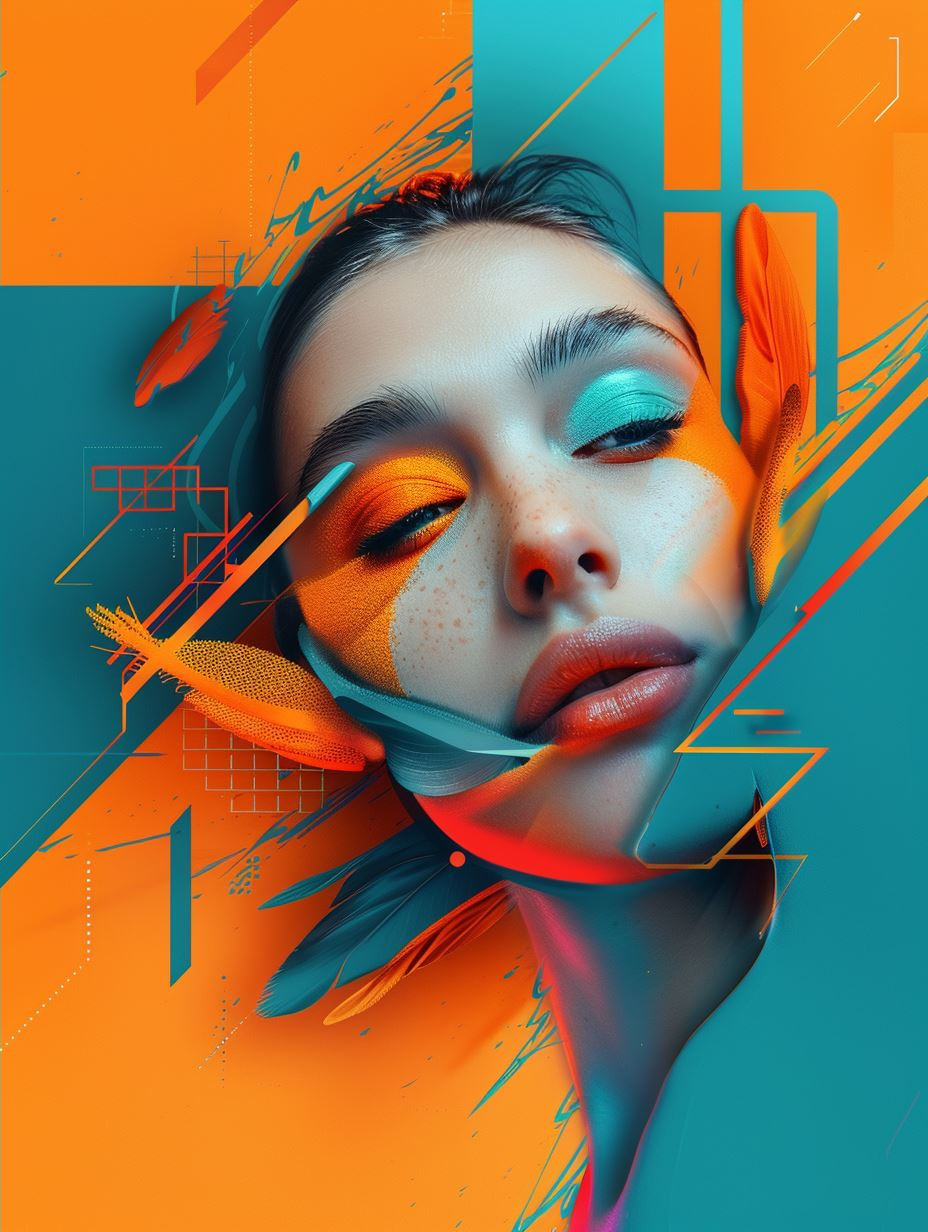 Vibrant Geometric Portrait Fusion - Image 2