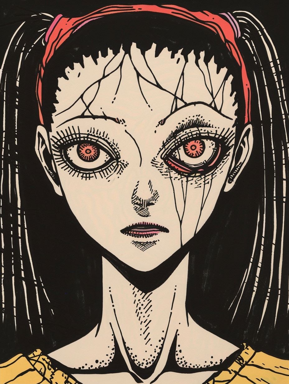 Ethereal Pink Ink Manga Portrait - Image 2
