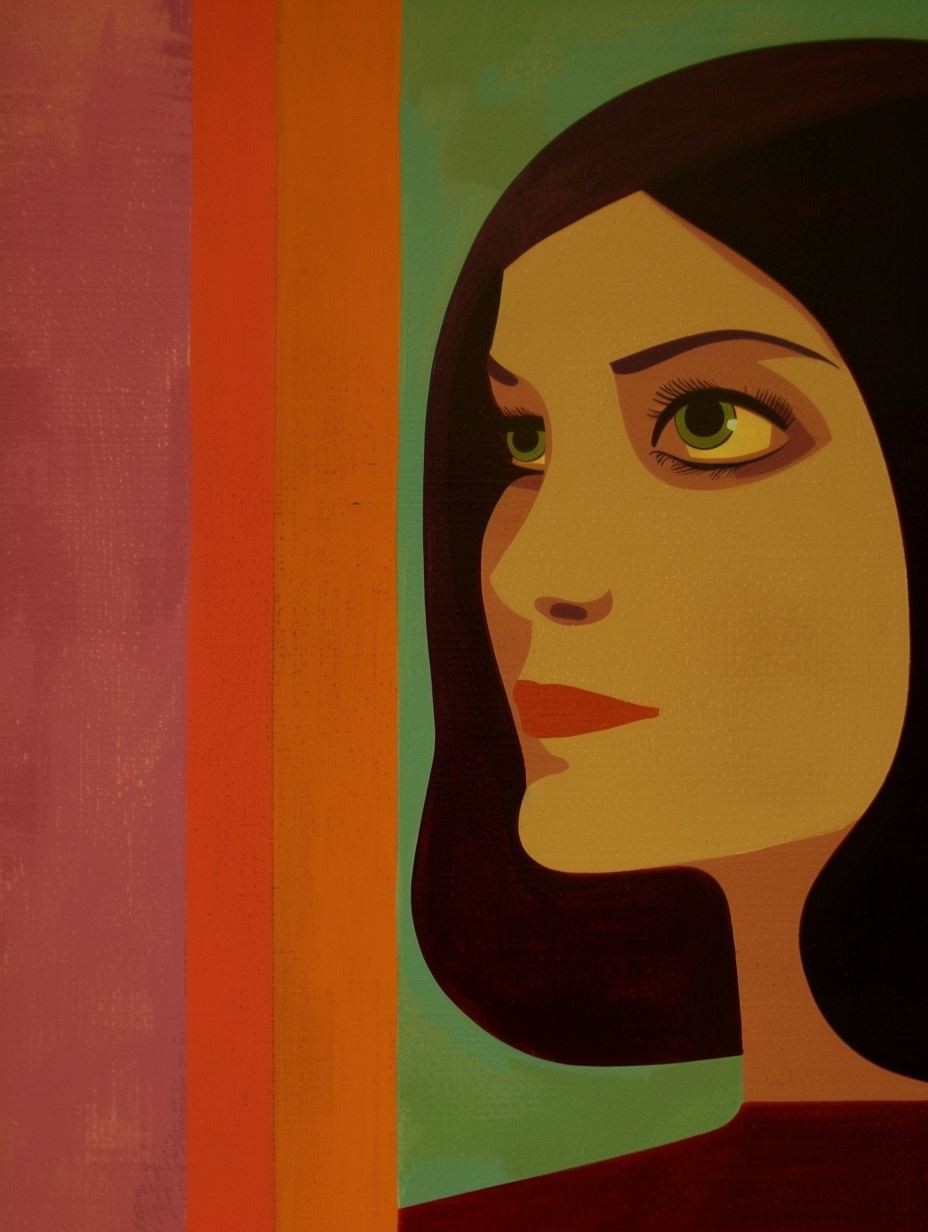 Geometric Mid-Century Modern Portrait - Image 2