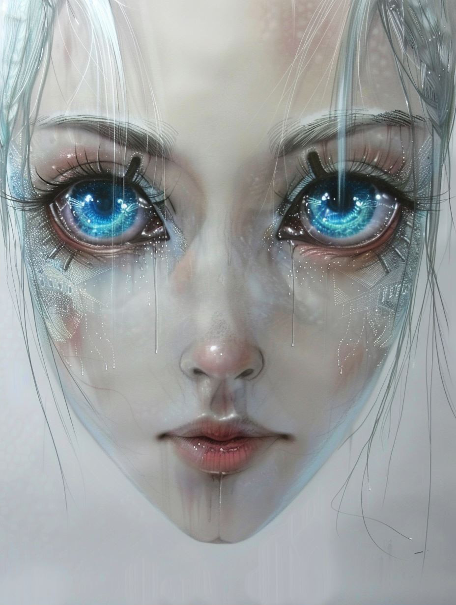 Ethereal Gaze of Porcelain Beauty - Image 2