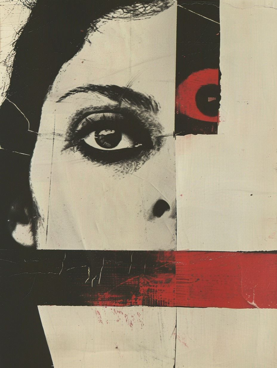 Avant Garde Crimson Collage - Image 3
