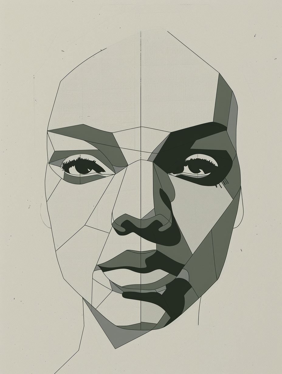 Geometric Green Portrait Studies - Image 3