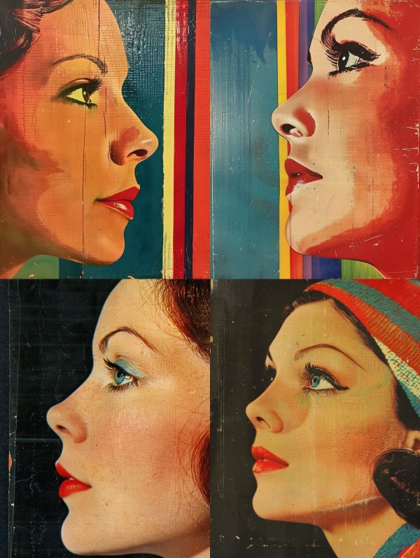 Vintage Mid Century Portrait Collage