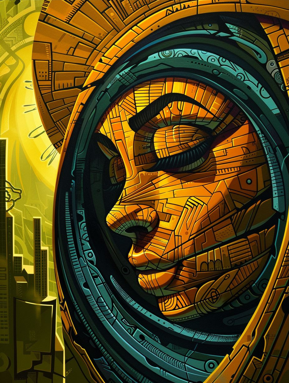 Golden Cybernetic Portrait Study - Image 3