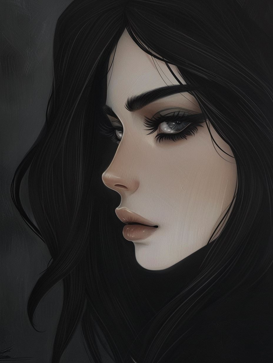 Ethereal Shadows: Digital Portraits of Elegance - Image 1